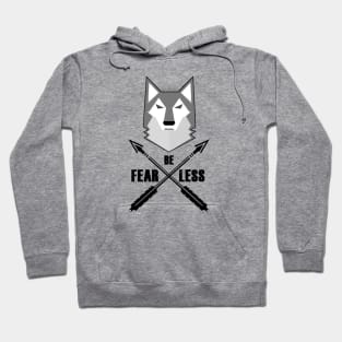 Be FEARLESS Wolf Motivational Entrepreneur Fitness Workout Hoodie